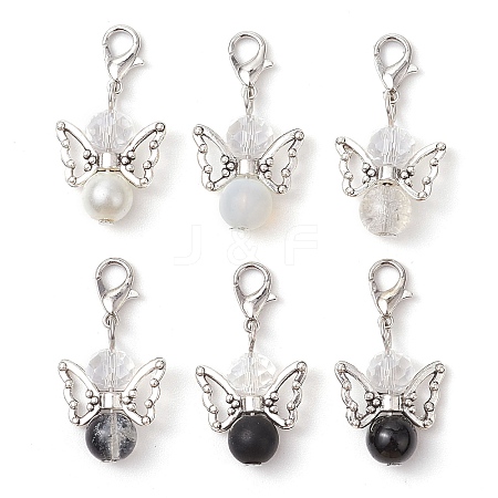 50Pcs Angel Glass Pendant Decoration HJEW-JM02645-06-S-1