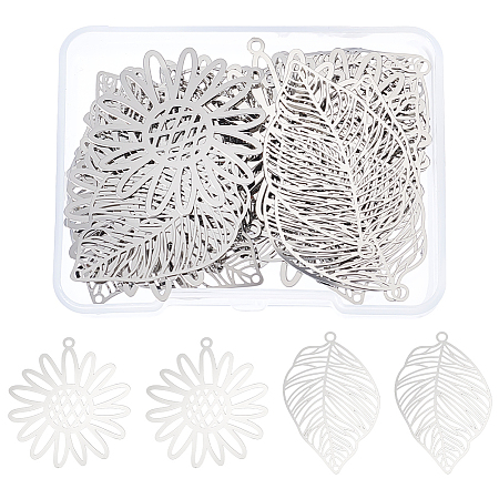 Unicraftale 40Pcs 2 Style 201 Stainless Steel Pendants STAS-UN0056-97-1