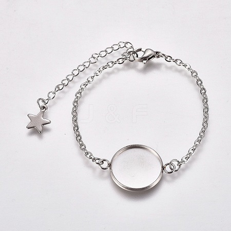 Tarnish Resistant 304 Stainless Steel Bracelet Making X-STAS-L248-006P-B-1