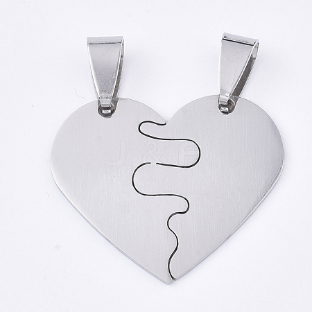 Non-Tarnish 201 Stainless Steel Split Pendants STAS-T048-09A-1