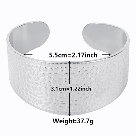 Stylish European and American Texture 304 Stainless Steel Cuff Bangles for Women BB1521-1-1