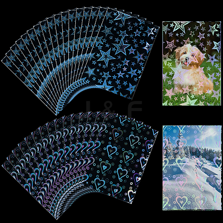 2 Bags 2 Styles Rectangle Laser Transparent Plastic Packaging Bags ABAG-SP0001-46B-1