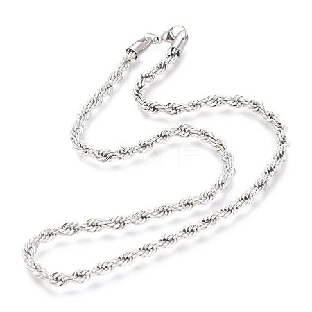 304 Stainless Steel Rope Chain Necklaces NJEW-F226-03P-08-1