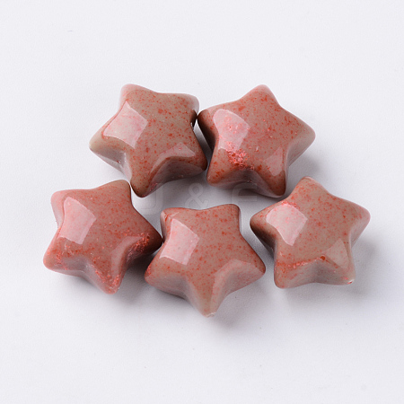  Jewelry Beads Findings Opaque Acrylic Beads, Half Drilled, Star, Sienna, 16x16~17x11.5mm, Half Hole: 2.5mm, about 300pcs/500g