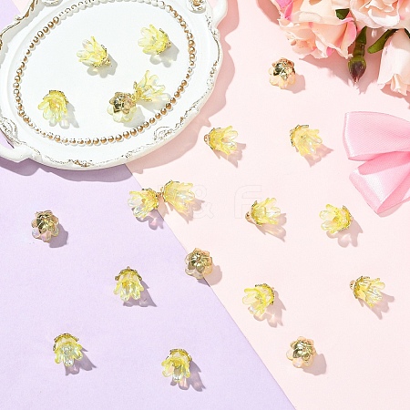 20Pcs Acrylic Flower Charms TACR-YW0003-18E-1