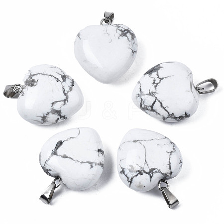 Natural Howlite Pendants G-N0325-12C-1