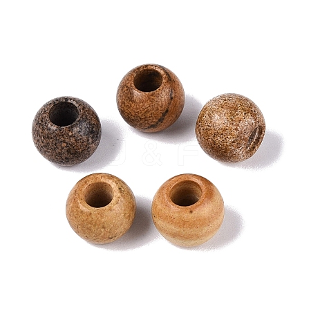 Natural Picture Jasper European Beads G-Q607-02N-1