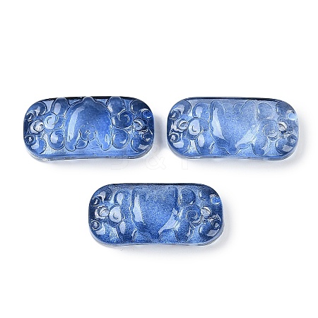 Spray Painted Transparent Glass Connector Charms X1-GLAA-H035-06D-1