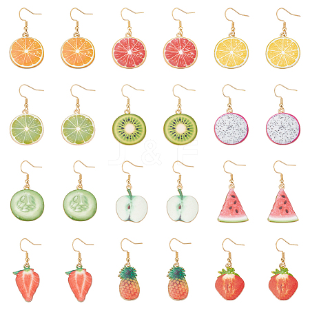 12Pair 304 Stainless Steel Dangle Earring EJEW-UN00021-1