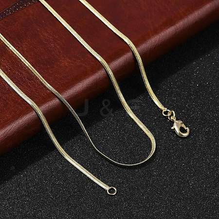 2mm Rack Plating Brass Herringbone Chain Necklaces for Women Men MAK-L044-20G-1