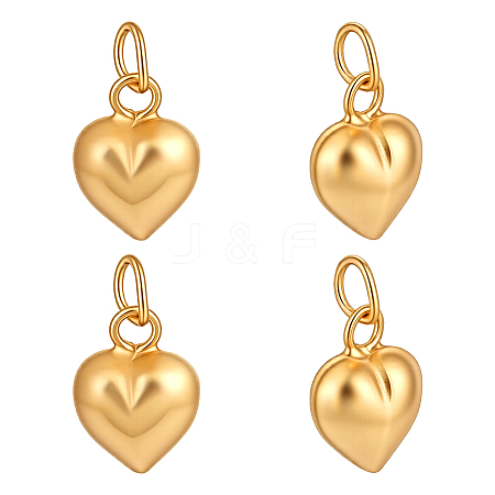 4Pcs 925 Sterling Silver Heart Charms STER-PH0005-04-1