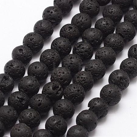 Natural Lava Rock Bead Strands G-A163-03-8mm-1