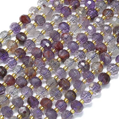 Natural Purple Lodolite Quartz Beads Strands G-K389-E78-01-1