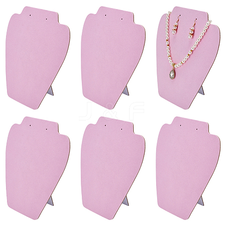 Bust Shaped Velvet Necklaces Jewelry Display Stands ODIS-WH0043-159B-1