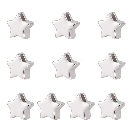 10Pcs Rhodium Plated 925 Sterling Silver Beads FIND-GO0002-59-1