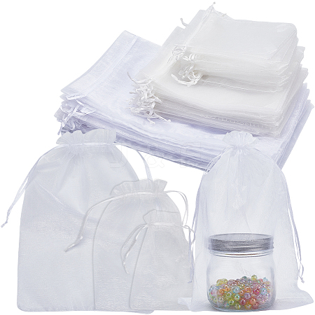 100Pcs 3 Styles Large Organza Pouches Portable Shoes Bag Travel Storage Drawstring Bags OP-SP0001-05-1