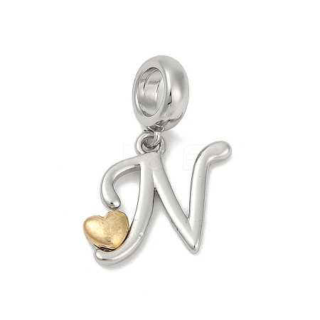 Brass European Dangle Charms KK-Z097-01N-GP-1