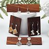 Fingerinspire 4Pcs 2 Style Black Walnut Earring Display Stand EDIS-FG0001-45-6