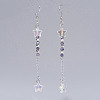 Glass Beaded Dangle Earrings EJEW-JE02564-01-1
