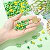 140Pcs 6 Styles Spray Painted Wooden Beads WOOD-FS0002-54-4