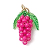 Glass Seed Beaded Grape Pendants PALLOY-MZ00467-2