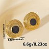 304 Stainless Steel Flat Round Stud Earrings DV1097-3-3