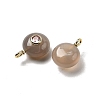 Natural Grey Agate Flat Round Pendants G-H318-01G-A-04-2