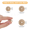 24Pcs 3 Styles Alloy Rhinestone Shank Buttons BUTT-HS0001-05G-2