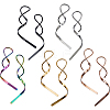 5 Pairs 5 Colors Wave Shape 304 Stainless Steel Dangle Earrings EJEW-HS0001-33-1