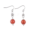 Natural Red Agate/Carnelian Dangle Earrings EJEW-JE03934-02-1