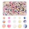 450Pcs Frosted Baking Paint Crackle Glass Beads with Glitter Powder DGLA-FS0001-11-1