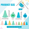 BENECREAT 54Pcs 9 Styles Cone Synthetic Rubber Knitting Needle Point Protectors FIND-BC0005-61-2