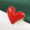 Brass Enamel Adjustable Cuff Rings for Women RJEW-C139-09G-2