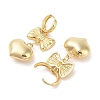 Bowknot with Heart Brass Hoop Earrings for Women EJEW-S231-04G-01-2