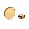 304 Stainless Steel Flat Round Brooch Brooch Base Settings STAS-S172-10B-G-2