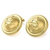 Ion Plating(IP) 304 Stainless Steel Flat Round with Snake Stud Earrings EJEW-I312-07G-2