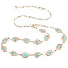 Synthetic Turquoise Oval Link Chain Waist Chains AJEW-WH0518-52LG-1