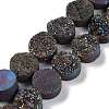 Electroplated Natural Druzy Agate Beads Strands G-M433-01F-1