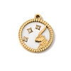 12 Constellations 304 Stainless Steel & Natural Shell & Rhinestone Pendants SA-CBAA9A2-06G-10-1