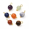 Natural Mixed Gemstone Charms X-PALLOY-JF00992-01-1