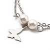 CCB Pearl & 304 Stainless Steel Charm Anklet AJEW-C021-11P-3