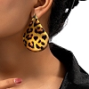 Leopard Print Alloy Dangle Stud Earrings EJEW-K304-01E-G-1