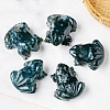 Natural Moss Agate Carved Frog Figurines PW-WG62C88-01-1