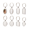 12Pcs 6 Style Alloy Blanks Keychains AJEW-GA0007-46-7