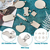32Pcs 8 Style 201 Stainless Steel Stamping Blank Tag Pendants STAS-CW0001-10-5