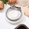 Viking 304 Stainless Steel Open Cuff Bangles for Men BJEW-U001-07J-AS-3