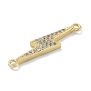 Rack Plating Brass Micro Pave Clear Cubic Zirconia Lightning Bolt Connector Charms KK-A234-067G-2