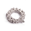 Brass Micro Pave Clear Cubic Zirconia Pendants ZIRC-L091-032P-2