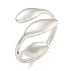 Non-Tarnish Leaf 304 Stainless Steel Open Cuff Finger Rings for Women RJEW-P114-09P-1