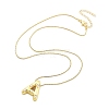 Brass & Plastic Pearl Letter Pandent Box Chain Necklaces for Women NJEW-U017-01G-01-3